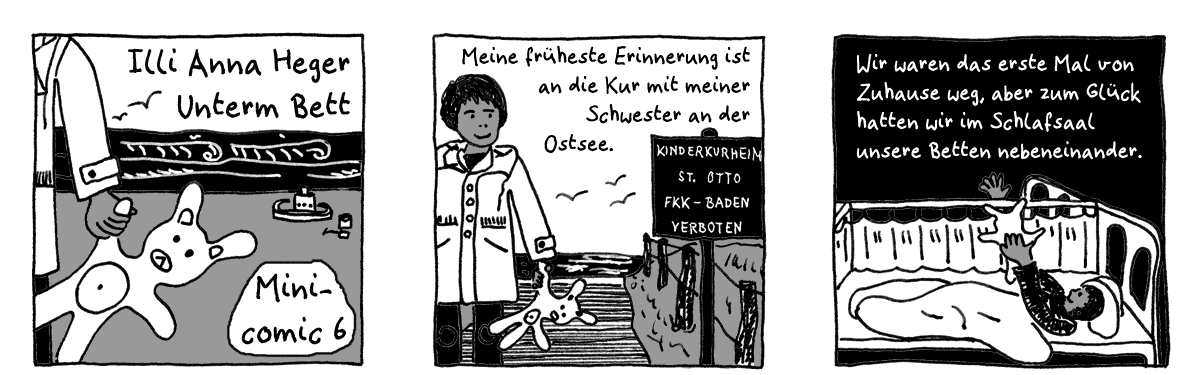 Minicomic 6 - Unterm Bett, das ganze Comic wird im folgenden in reinen Text transkribiert