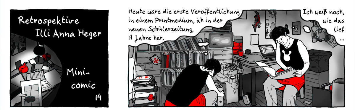 Minicomic 14 Retrospektive, das ganze Comic wird im folgenden in reinen Text transkribiert