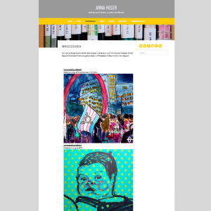 Screenshot sei Seite immerzeichnen auf der Webseite annaheger.de, mit drei Beispielen gemalter Bilder