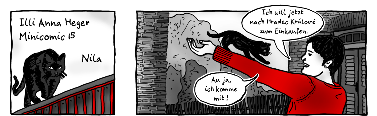 MiniComic Weiterschlafen, das ganze Comic wird im folgenden in reinen Text transkribiert