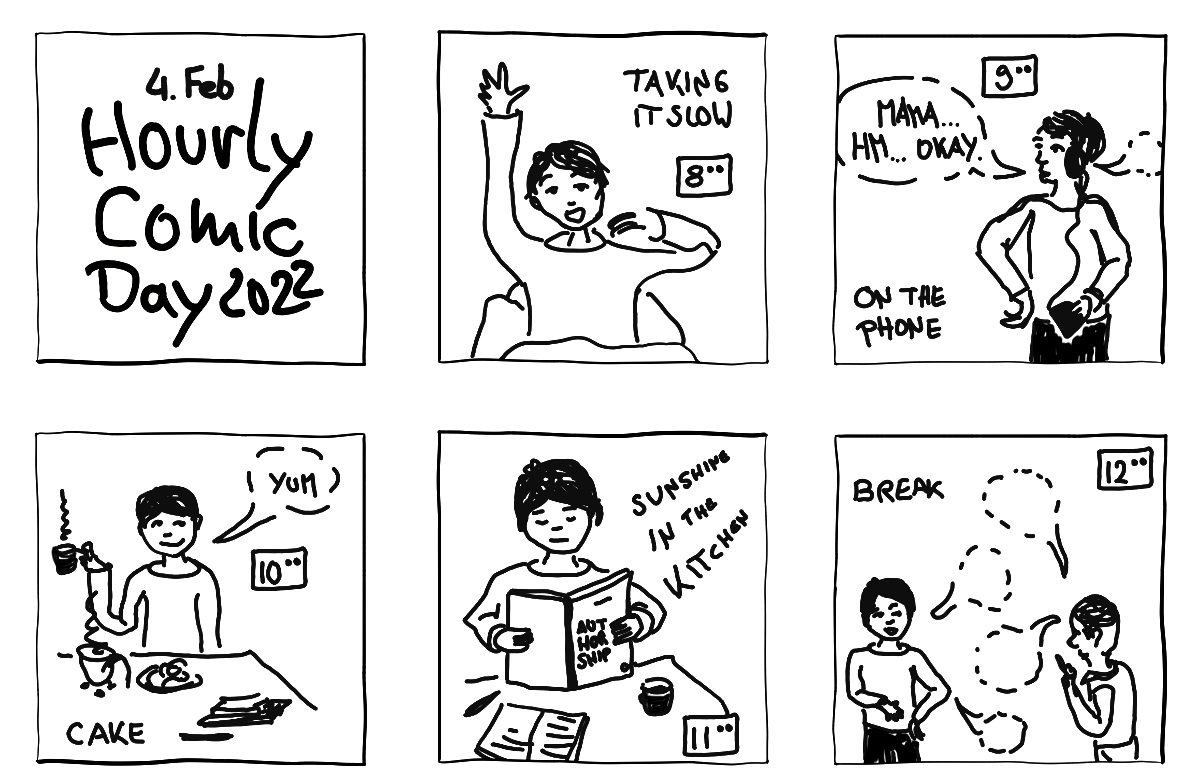 Hourlies: 2022, the entire comic is transcribed to plain text in the following part